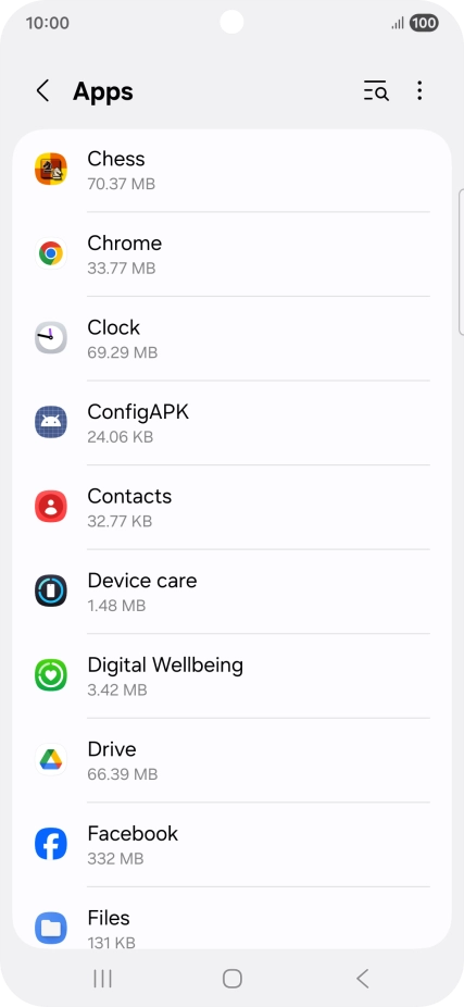 Press the required app. Press the required app.
