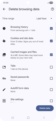 Press the fields next to the required data types. Press the fields next to the required data types.