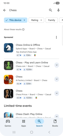 Press the required app. Press the required app.