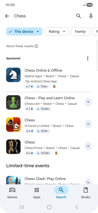 Press the required app. Press the required app.