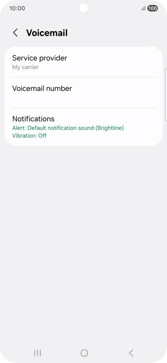 Press Voicemail number. Press Voicemail number.