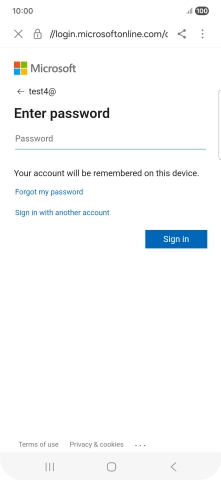 Press Password and key in the password for your email account. Press Password and key in the password for your email account.