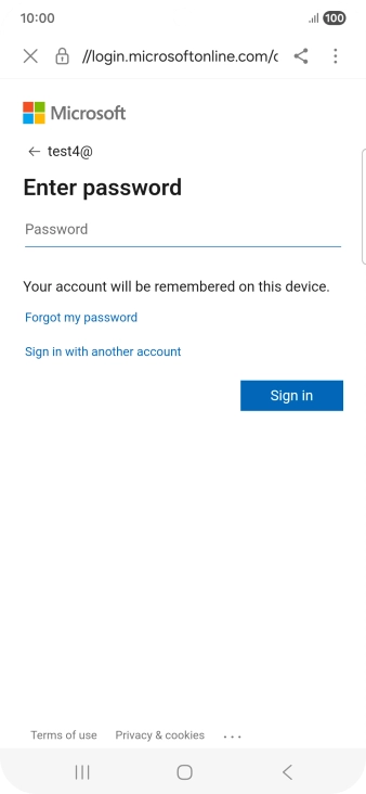 Press Password and key in the password for your email account. Press Password and key in the password for your email account.