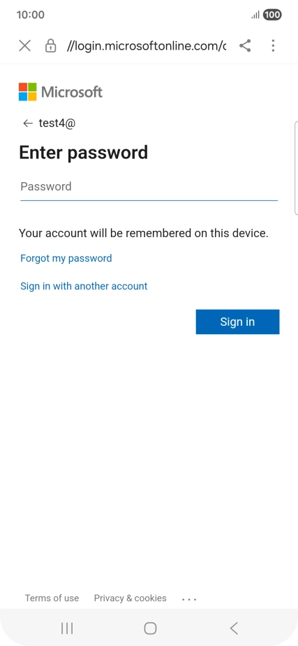 Press Password and key in the password for your email account. Press Password and key in the password for your email account.