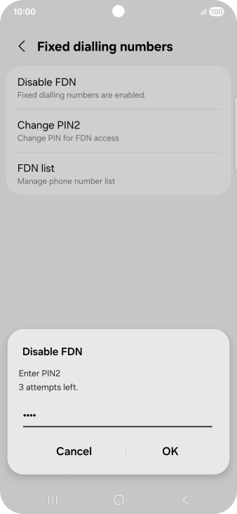 Key in your PIN2 and press OK. The default PIN2 is 1111. Key in your PIN2 and press OK. The default PIN2 is 1111.