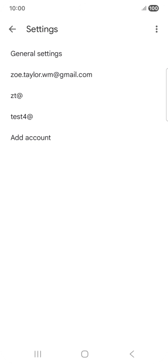 Press the required email account. Press the required email account.