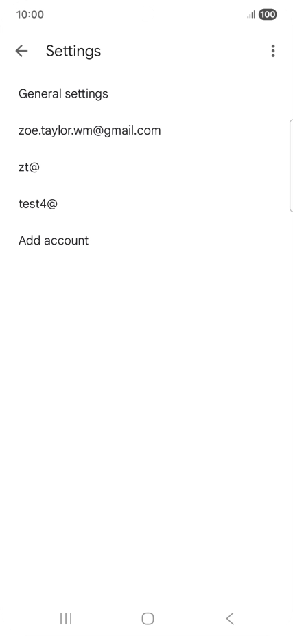 Press the required email account. Press the required email account.