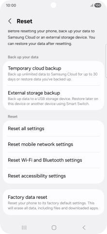 Press Reset mobile network settings. Press Reset mobile network settings.
