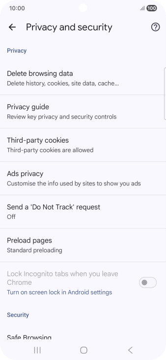 Press Delete browsing data. Press Delete browsing data.