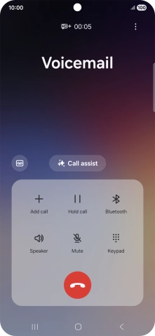 Press the end call icon. Press the end call icon.