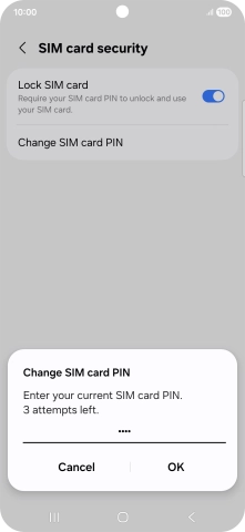 Key in your current PIN and press OK. Key in your current PIN and press OK.
