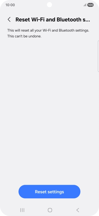 Press Reset settings. Press Reset settings.