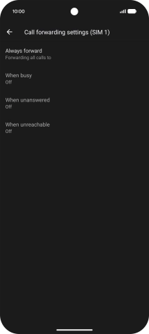 Press the required divert type. Press the required divert type.