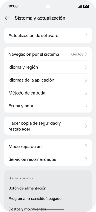 Pulsa Hacer copia de seguridad y restablecer. Pulsa Hacer copia de seguridad y restablecer.