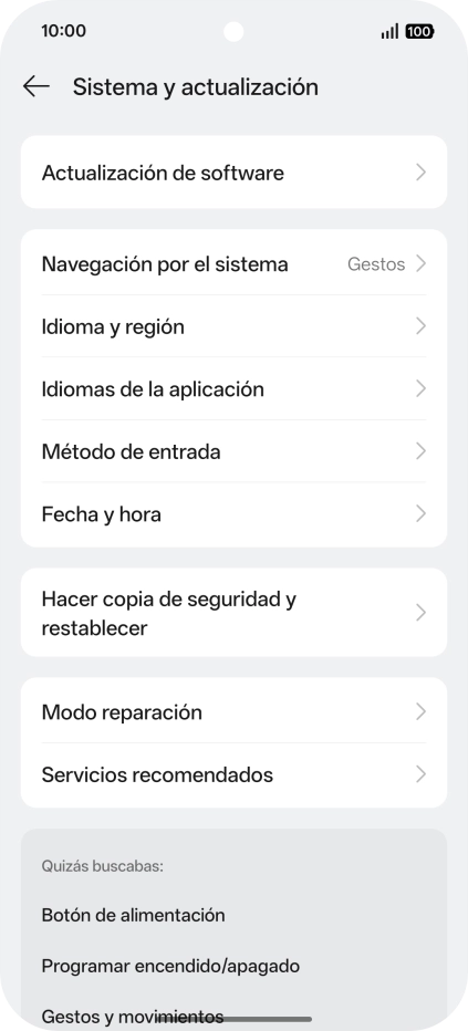 Pulsa Hacer copia de seguridad y restablecer. Pulsa Hacer copia de seguridad y restablecer.