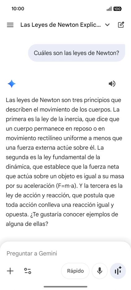 La transcripción de la conversación con Gemini Live aparece ahora en la pantalla. La transcripción de la conversación con Gemini Live aparece ahora en la pantalla.