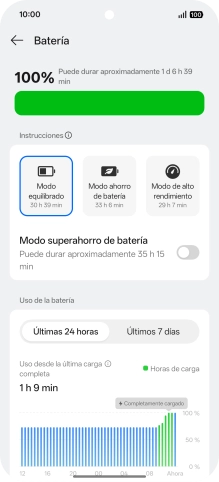 Pulsa el modo de ahorro de energía deseado para activar la función. Pulsa el modo de ahorro de energía deseado para activar la función.