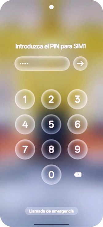 Si lo solicita el teléfono, introduce el código PIN y pulsa la flecha hacia la derecha. Si lo solicita el teléfono, introduce el código PIN y pulsa la flecha hacia la derecha.