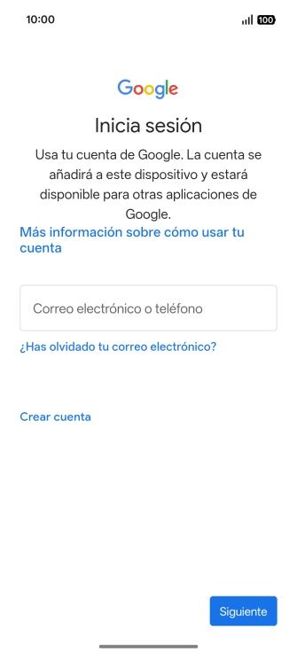 Si no tienes una cuenta de Google, pulsa Crear cuenta y sigue las indicaciones de la pantalla para ver cómo crear una cuenta nueva. Si no tienes una cuenta de Google, pulsa Crear cuenta y sigue las indicaciones de la pantalla para ver cómo crear una cuenta nueva.
