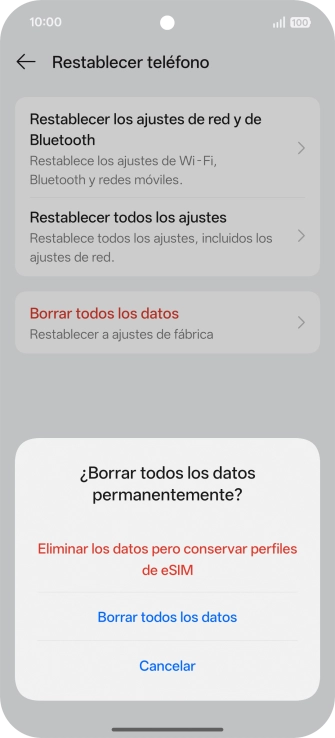 Pulsa el ajuste deseado. Pulsa el ajuste deseado.