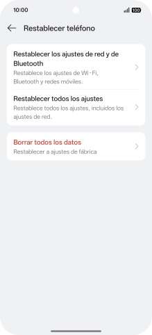Pulsa Borrar todos los datos. Pulsa Borrar todos los datos.