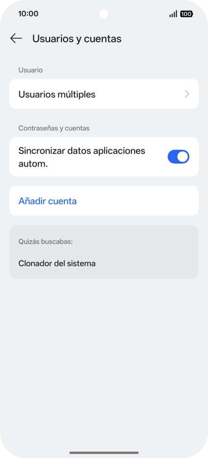 Pulsa Añadir cuenta. Pulsa Añadir cuenta.