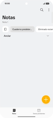 Pulsa el icono de nueva nota. Pulsa el icono de nueva nota.
