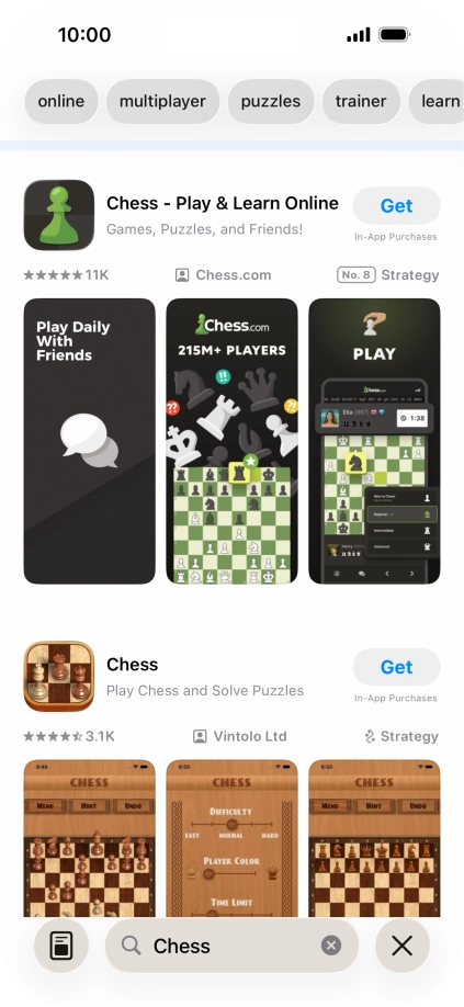 Press the required app. Press the required app.