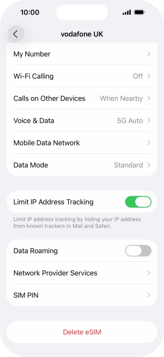 Press Delete eSIM and follow the instructions on the screen to delete your eSIM. Press Delete eSIM and follow the instructions on the screen to delete your eSIM.