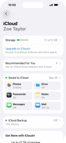 Press iCloud Backup. Press iCloud Backup.