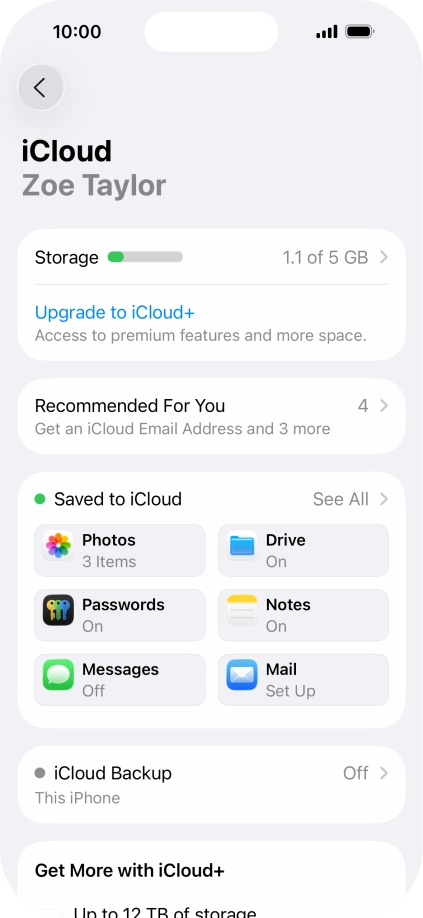 Press iCloud Backup. Press iCloud Backup.