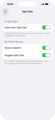 Press the indicators next to the required settings to turn them on or off. Press the indicators next to the required settings to turn them on or off.