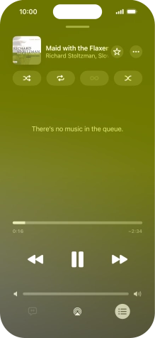 Press the shuffle icon to turn the function on or off. Press the shuffle icon to turn the function on or off.