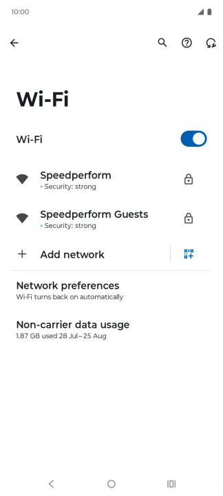 Press the required Wi-Fi network. Press the required Wi-Fi network.
