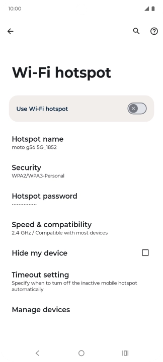 Press Hotspot name. Press Hotspot name.