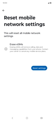 Press Reset settings. Press Reset settings.