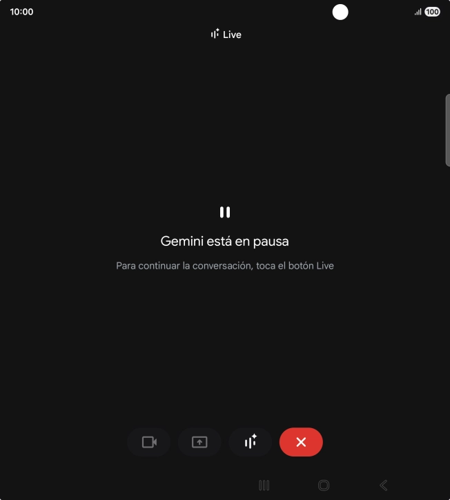 Para retomar la conversación, pulsa el icono de retomar conversación. Para retomar la conversación, pulsa el icono de retomar conversación.