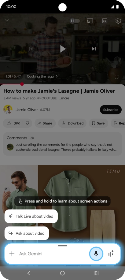 Press Ask about video. Press Ask about video.