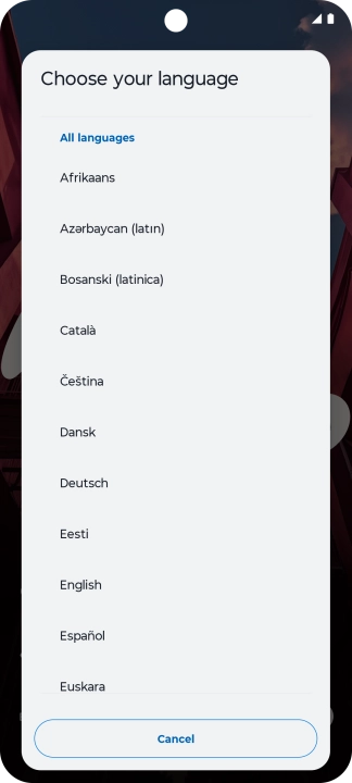 Press the required language. Press the required language.