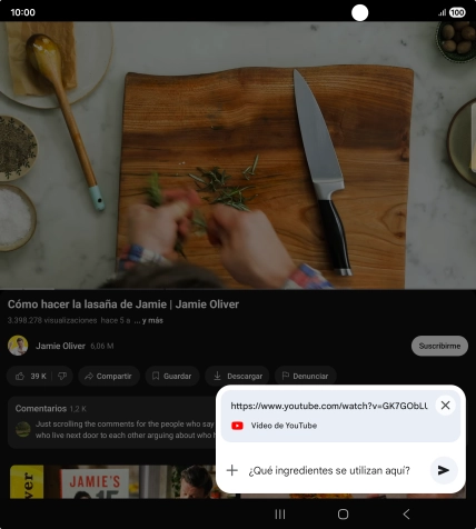 Sigue las indicaciones de la pantalla para escribir o decir en alto la pregunta que quieres hacer del vídeo. Sigue las indicaciones de la pantalla para escribir o decir en alto la pregunta que quieres hacer del vídeo.
