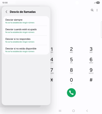 Pulsa el tipo de desvío deseado. Pulsa el tipo de desvío deseado.