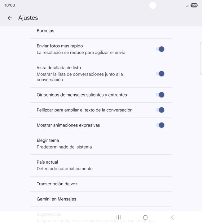 Pulsa Gemini en Mensajes. Pulsa Gemini en Mensajes.