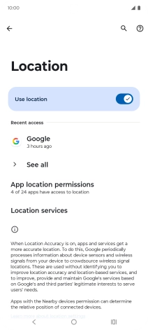 Press App location permissions. Press App location permissions.