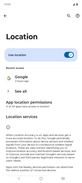 Press App location permissions. Press App location permissions.