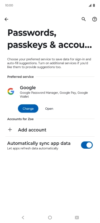 Press Add account. Press Add account.