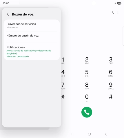 Pulsa Número de buzón de voz. Pulsa Número de buzón de voz.