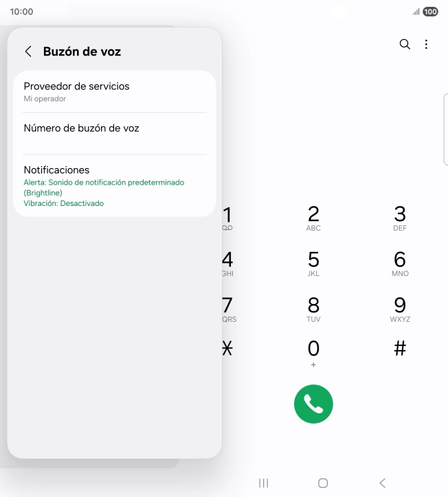 Pulsa Número de buzón de voz. Pulsa Número de buzón de voz.