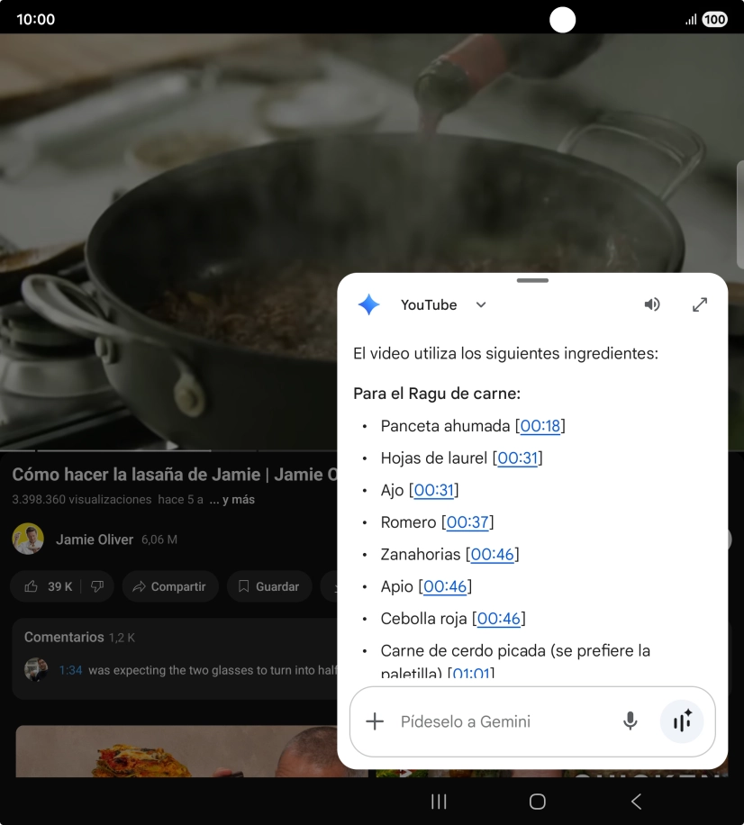 La respuesta de Gemini a tu pregunta se visualiza ahora en la pantalla. La respuesta de Gemini a tu pregunta se visualiza ahora en la pantalla.