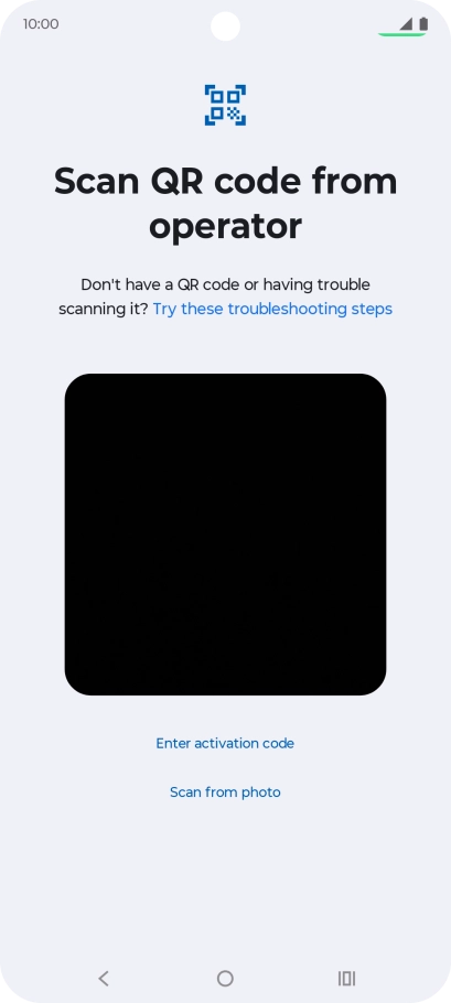 Place the QR code you've received inside the phone camera frame to scan the code. Place the QR code you've received inside the phone camera frame to scan the code.