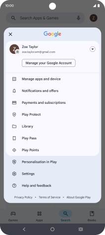 Press Manage apps and device. Press Manage apps and device.